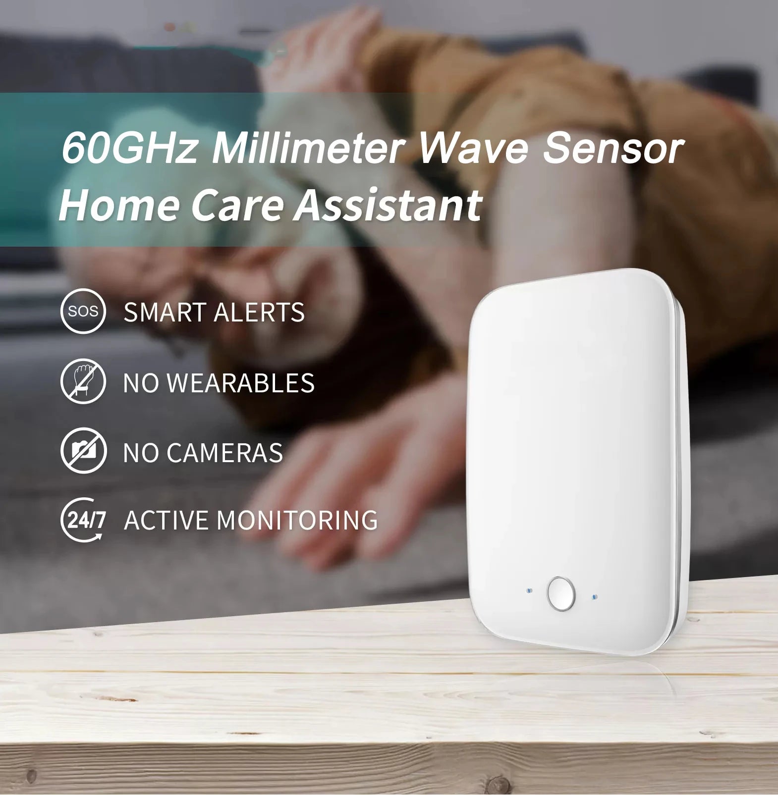 Tuya Wifi Elderly People Fall Down Detection Alarms for Shower Room