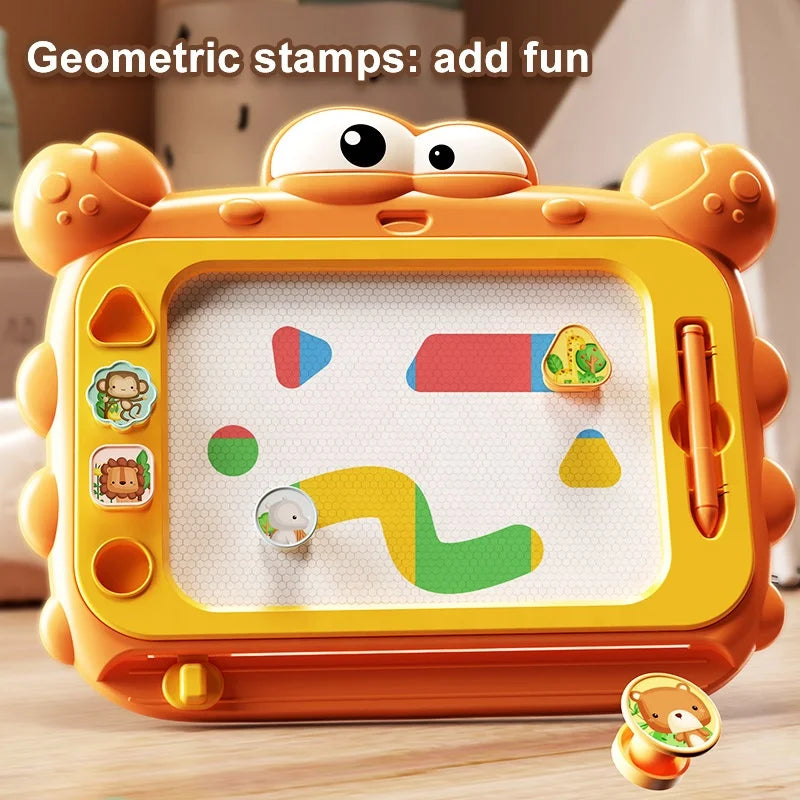 Kids Oversized Drawing Board Magnetism Writing Pad Geometry Seal for Toddlers 2-4 Years Old Graffiti Toy Baby Drawing Tray Table