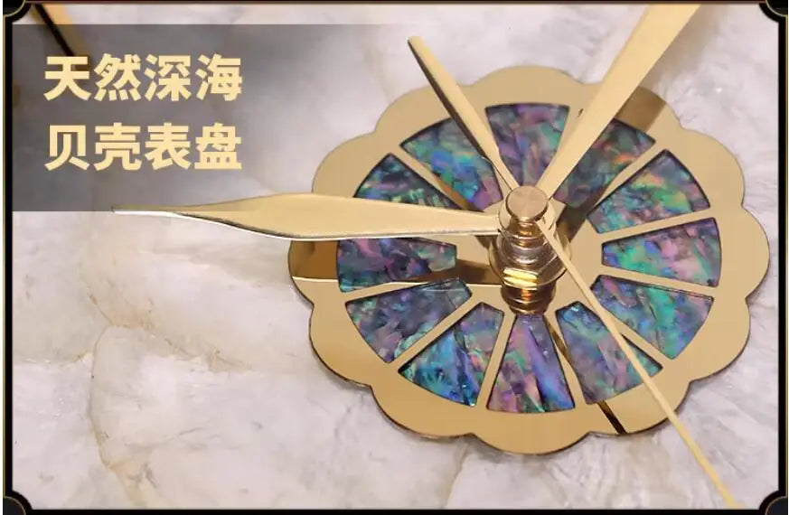 Light Luxury Shell Wall Clock 2025 High-end Sense Creative Wall Clock Hanging on the Living Room High-end Atmosphere 36cm