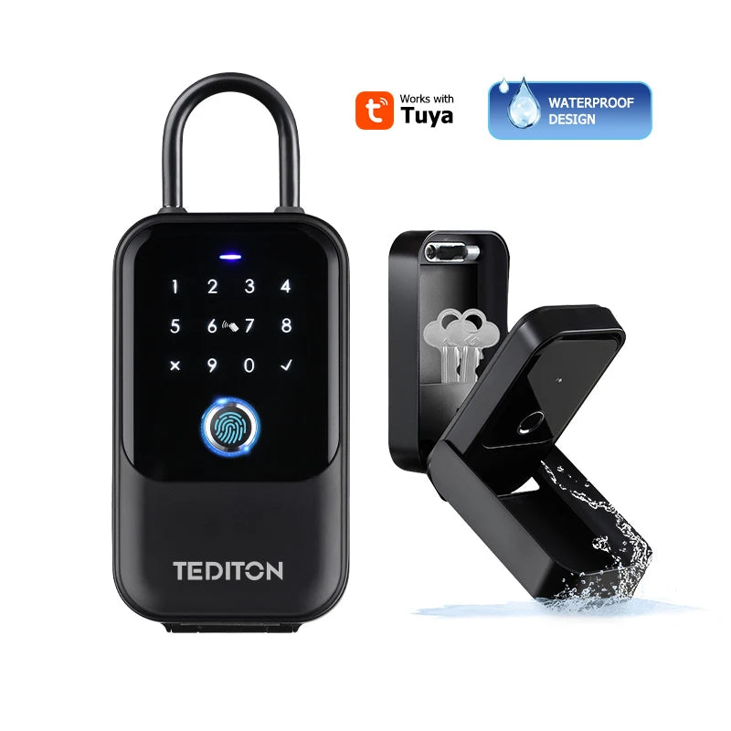 Tediton Portable Combination Wall Mount Masrer Lockbox Security Safe Box for Outside Outdoor Home Office Door Handle House Key