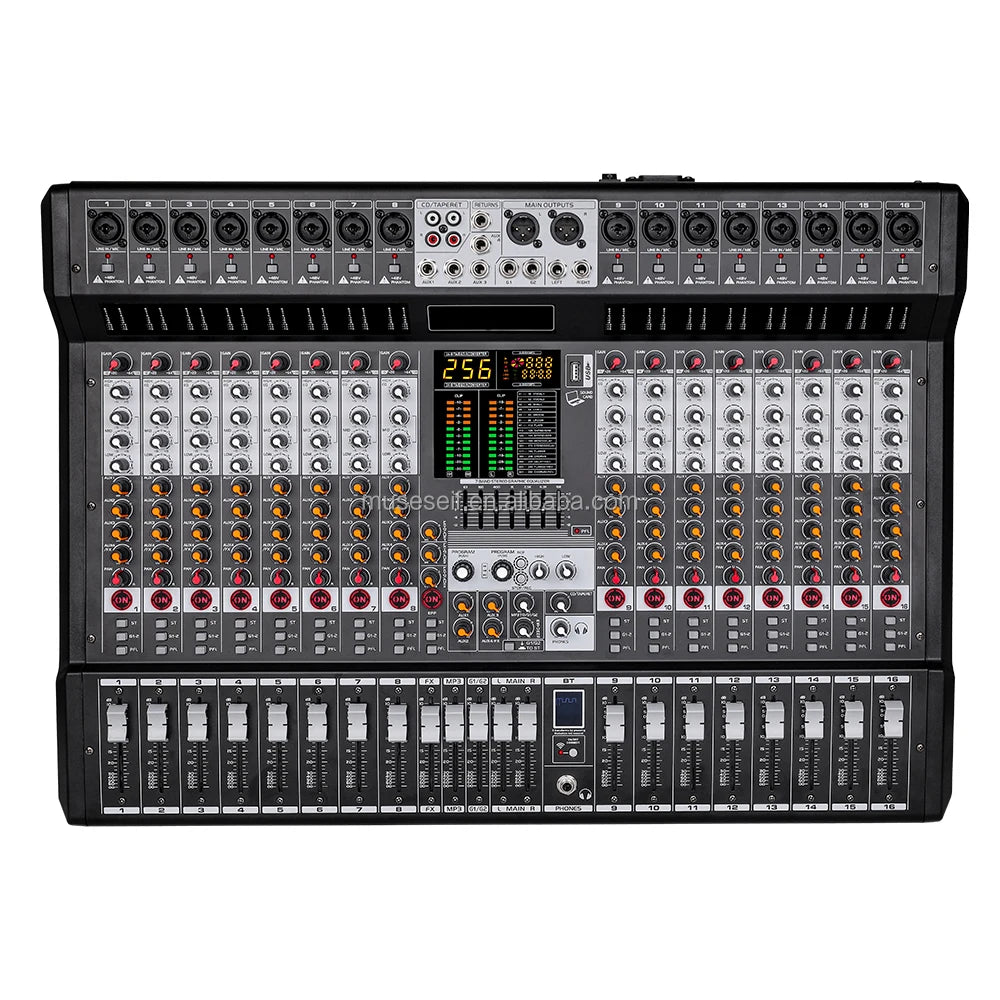 Mixer Audio Usb Interface DJ Controller Power Mixer Amplifier Mixing Console for Home Music Karaoke 16 Channels