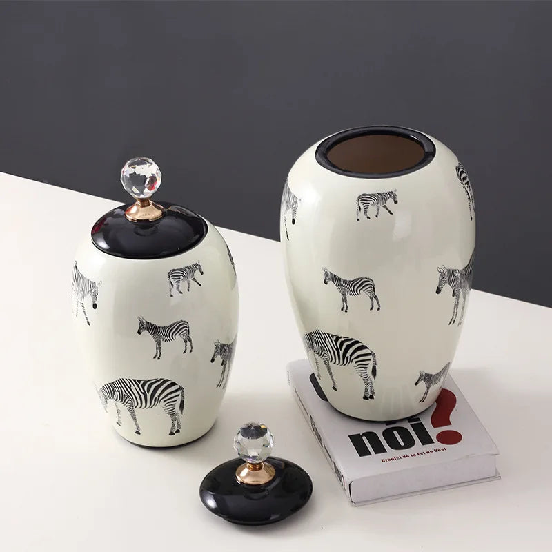 Wedding Occasion Light Luxury Showpieces Table Accessories Oval Ceramic Flower Vase