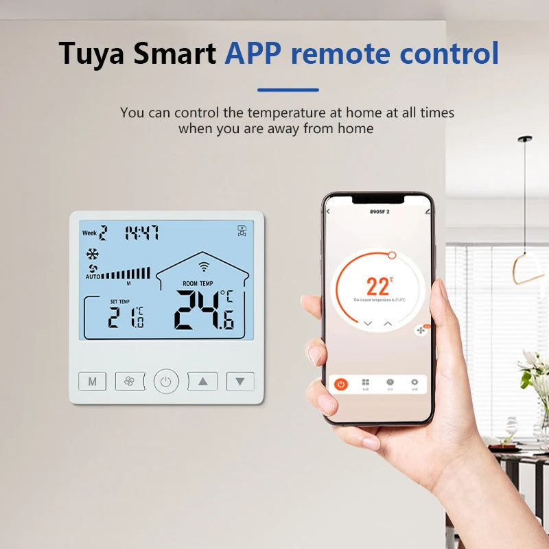 Tuya Air Conditioner Thermostat Electric Floor Heating Thermostat LCD Energy Saving Wireless WiFi Thermostats Heating Controller