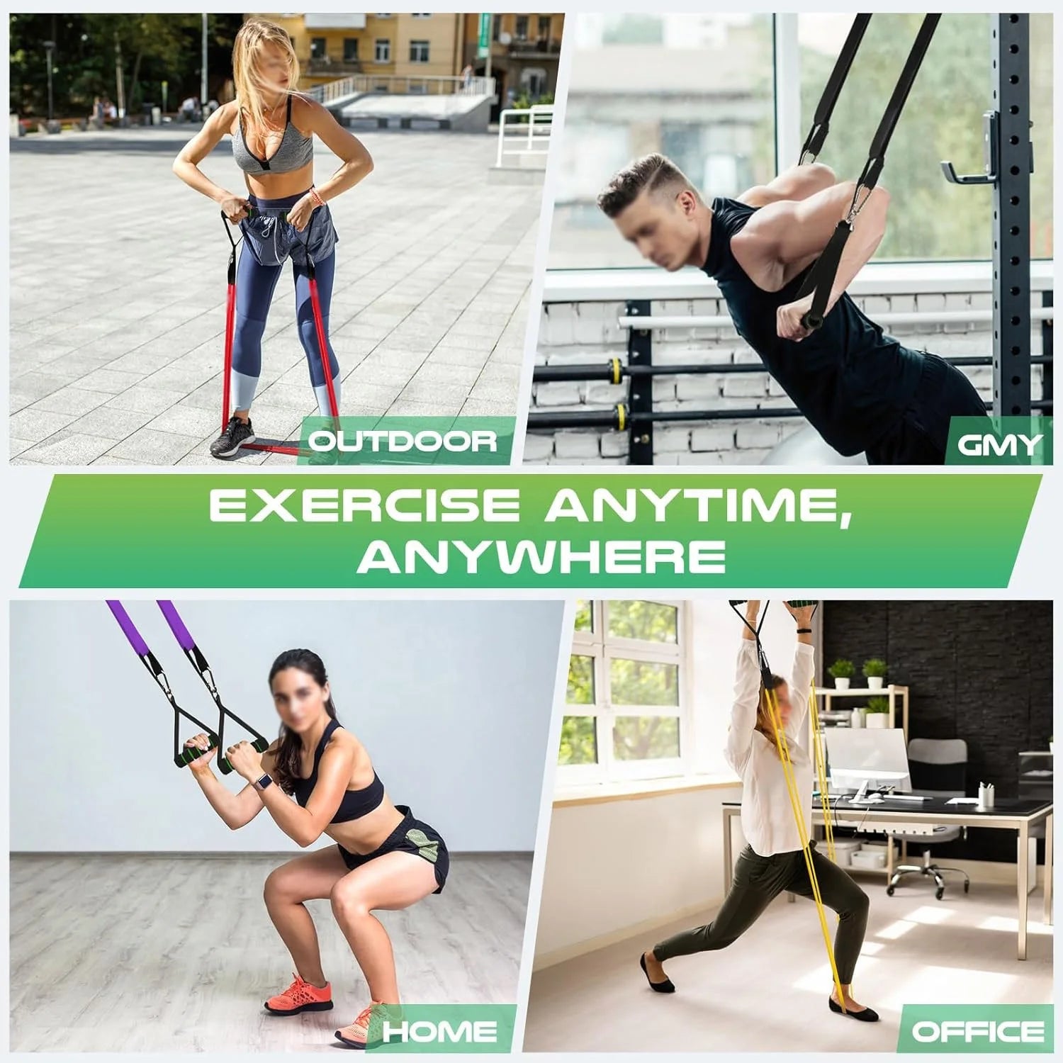 Latex Rubber Long Pull up Resistance Bands with Handles Strength Training Gym Workout Fitness Bands for Exercise Body Building