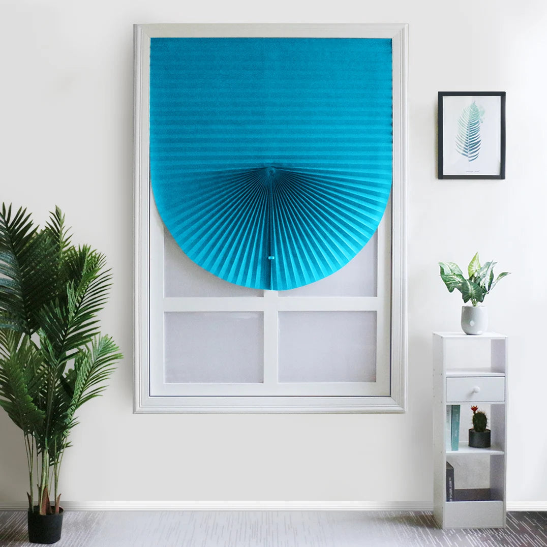 Easy to Install Light Filtering Pleated Paper Shades for Window Temporary and Portable Blinds with Clips Roman Zebra