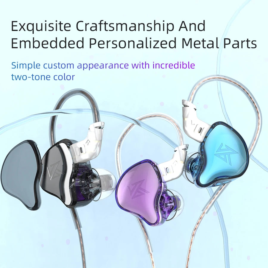 KZ EDC Wired Earphones HIFI Bass Earbuds In Ear Monitor Headphones Sport Noise Cancelling Game Headset