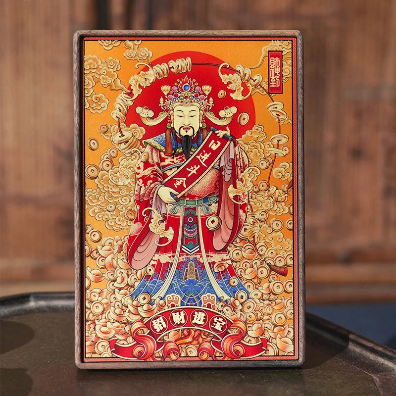 Chinese Style Brass Solid Wood Wealth Attracting Decoration Tabletop Use for Home Office Shops-High Quality Metal Arts Showpiece