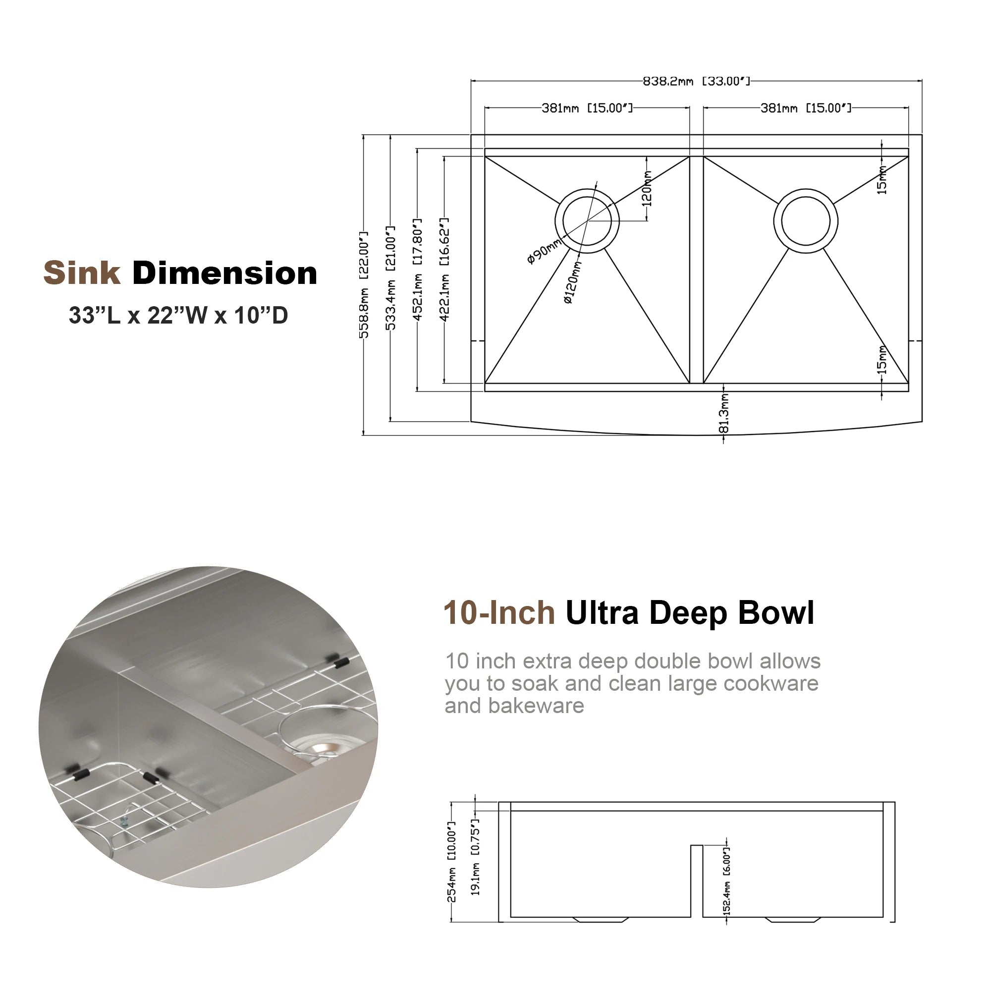 Commercial Stainless Steel Single Bowl Freestanding with Pull-Out Faucet for Laundry Indoor and Outdoor Sink Pet Cleaning