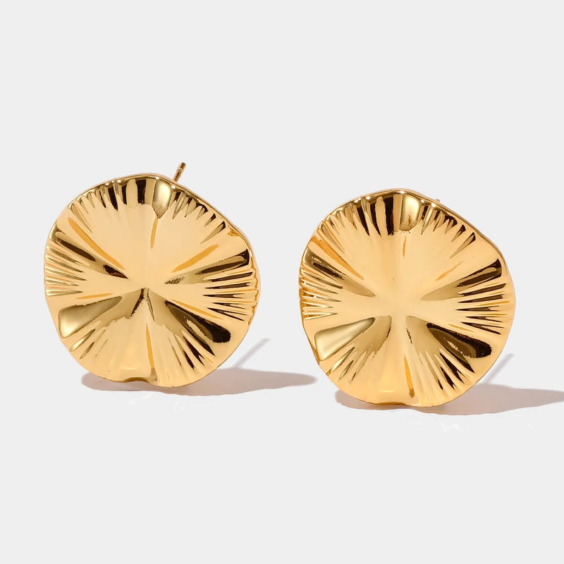 Hot Sale Modern and Minimal Women's Jewelry Copper Plated 18K Gold Fashion Design Waterproof and Hypoallergenic Stud Earrings