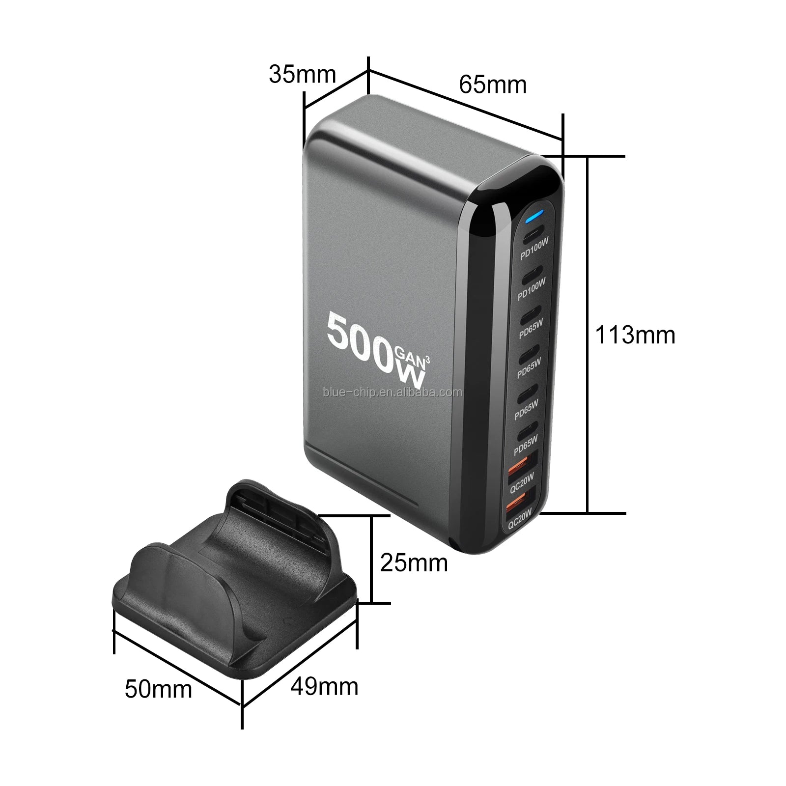 500W Gan Wholesale Multi Universal Wall Uk Strong Complete Mobile Usb Fast Charging Adapter Type C Cell Phone Charger Plug