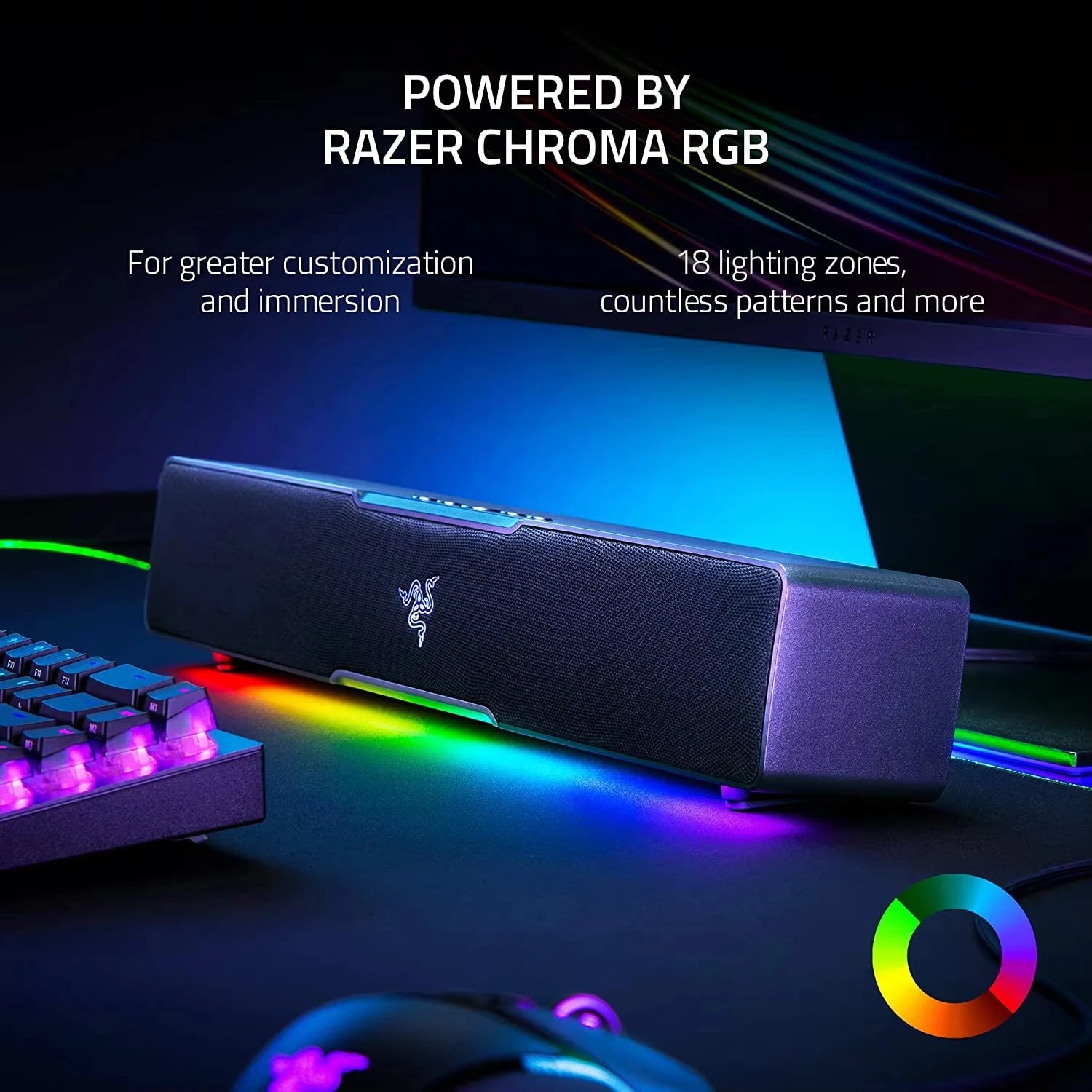 Razer Leviathan V2 X Compact Gaming Soundbar with Chroma RGB USB and for Bluetooth 5.0 for PC Desktop Laptop Smartphones