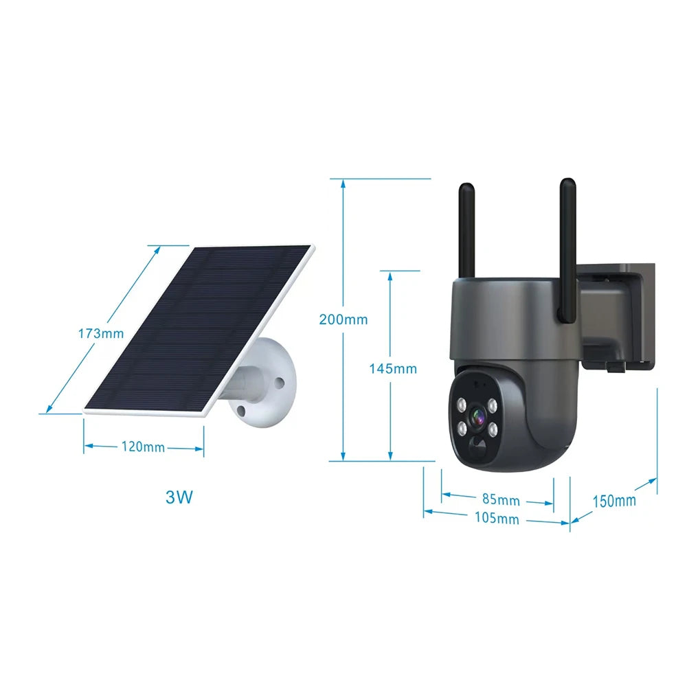 4MP HD Smart Security Camera Solar-Powered Pan-Tilt Motion Detection Smart Human Tracking IP 4G SIM Card Solar Cam