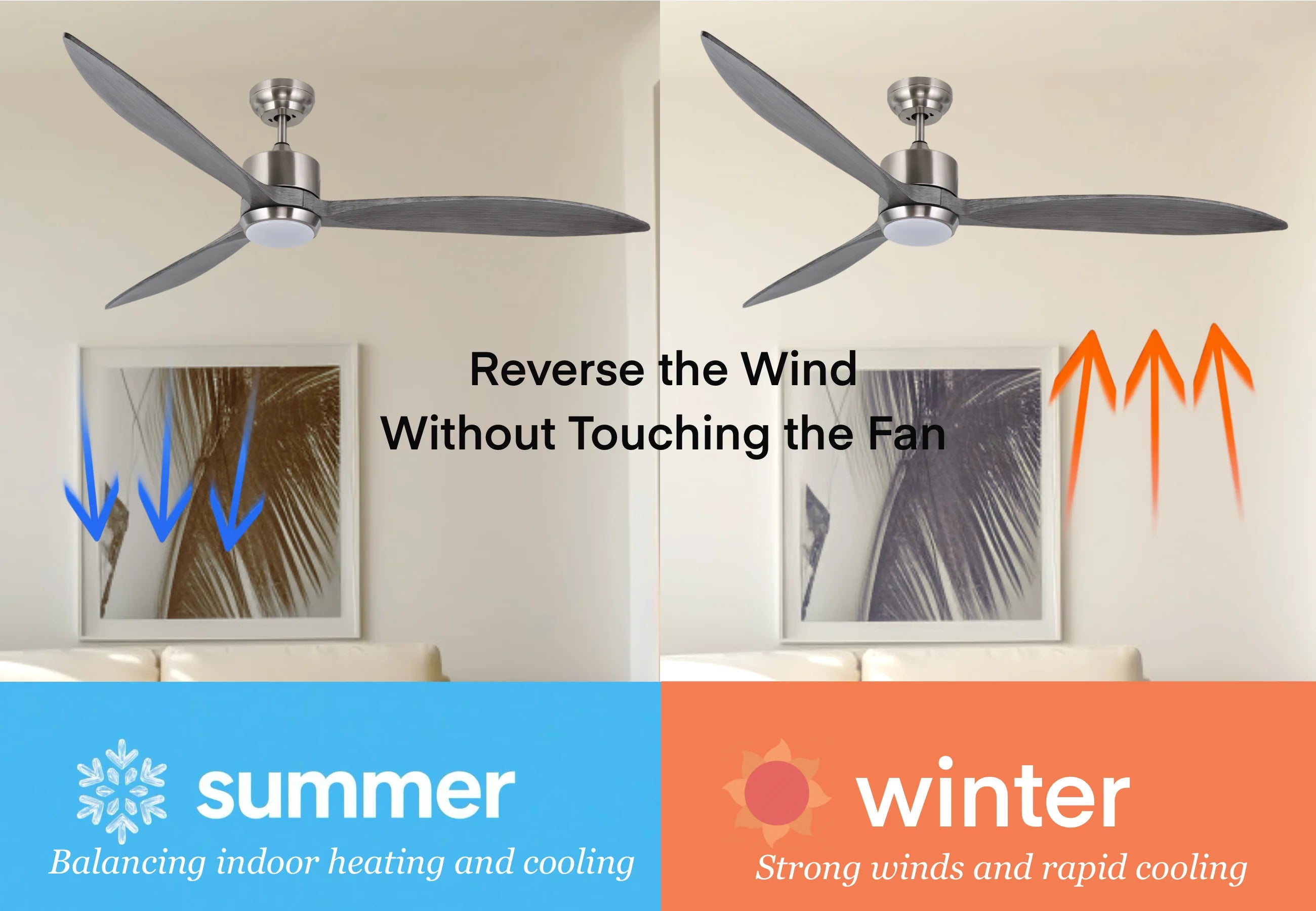 Energy-Efficient Home Appliance Powerful Ceiling Fan with Remote Control Air Cooling & Quiet Operation-for Hotel Decoration