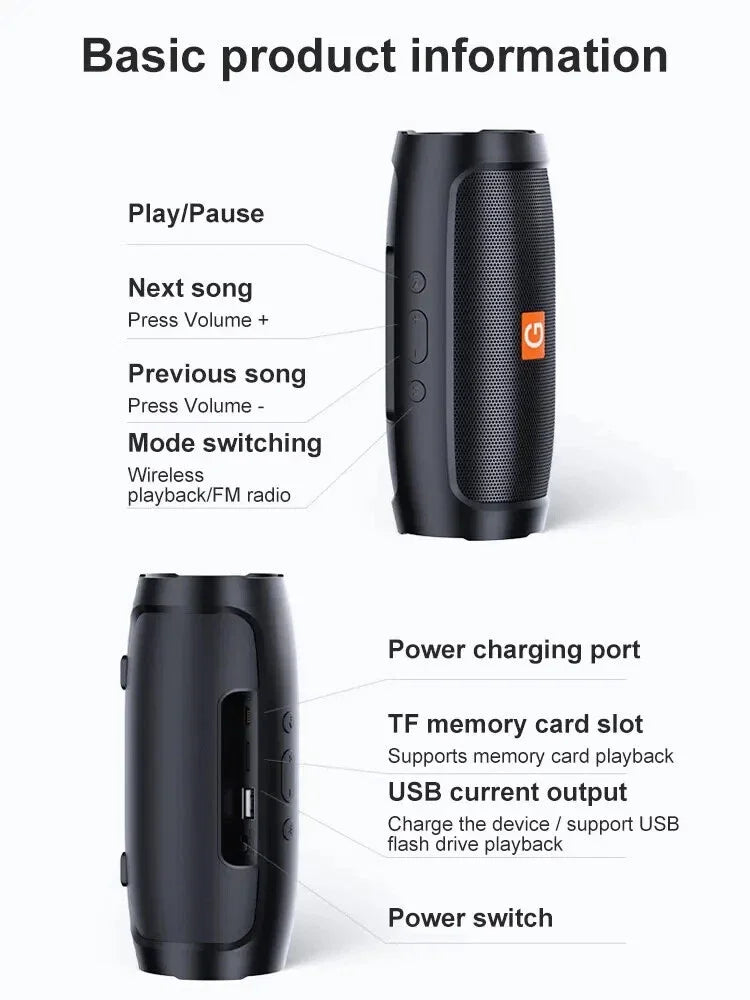 Portable for 5.3 Speaker Heavy Bass Column Stereo HiFi Soundbar Subwoofer Supports AUX TF Card FM IPX5 Mobile Phone