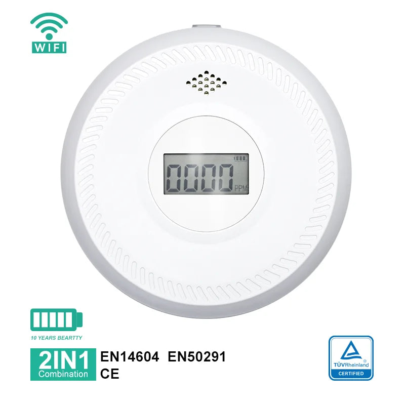 ANKA AJ-962SCW Home Safety Wi-Fi Smart Smoke Carbon Monoxide Alarm Dual Protection CE European Approval Electrochemical Sensor