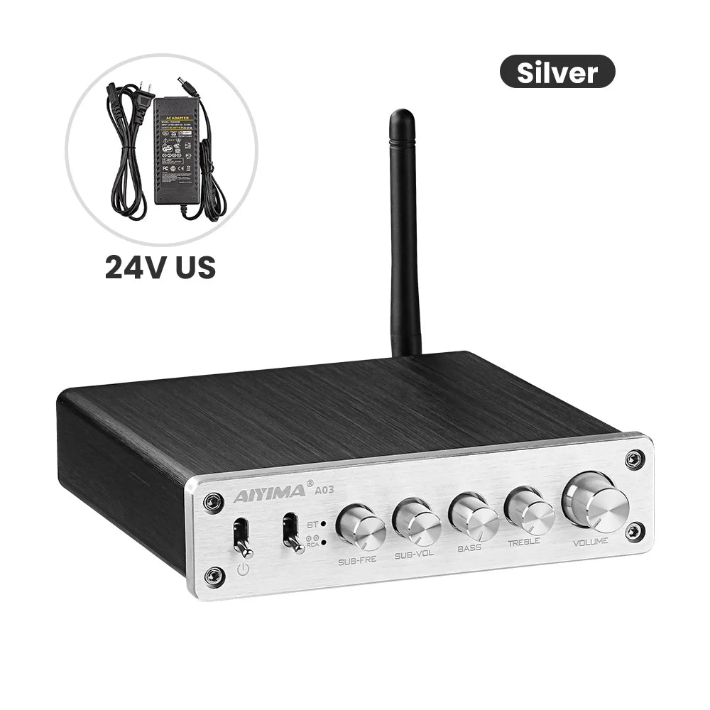 AIYIMA A03 TPA3116 Subwoofer Bluetooth Amplifier HiFi TPA3116D2 2.1 Digital Audio Power Amplifiers 50Wx2+100W Sound Amplificador