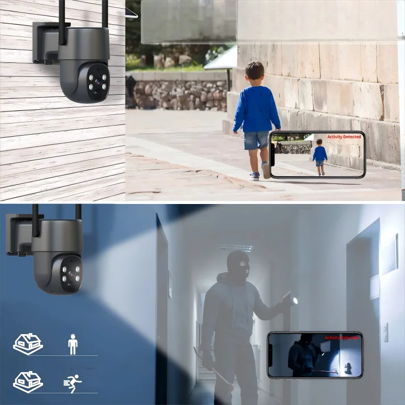 4MP HD Smart Security Camera Solar-Powered Pan-Tilt Motion Detection Smart Human Tracking IP 4G SIM Card Solar Cam