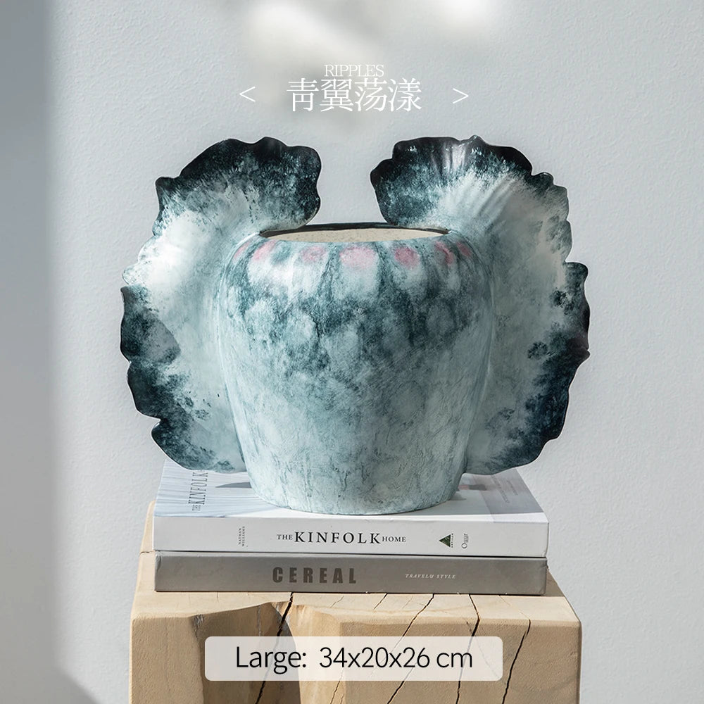 Merlin Living Hand Painting Flower Vase for Home Decor Butterfly Vase Ceramic Decoration Chaozhou Ceramic Factory Wholesale