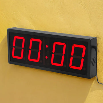 CHEETIE CP18 LED Digital Clock 12V Blue Green Yellow White Amber 4-Digit 7-Segment Display Countdown Stopwatch Projection IR