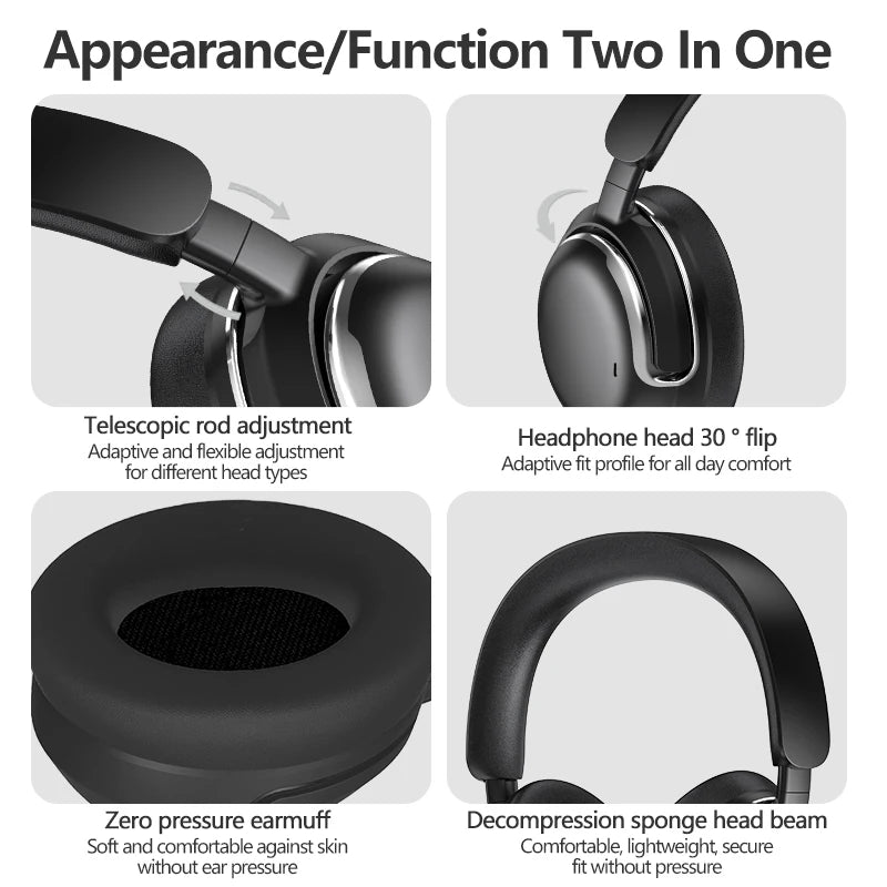Over Ear ANC Noise Reduction Headphone with Fashionable Appearance Headset Provide OEM ODM
