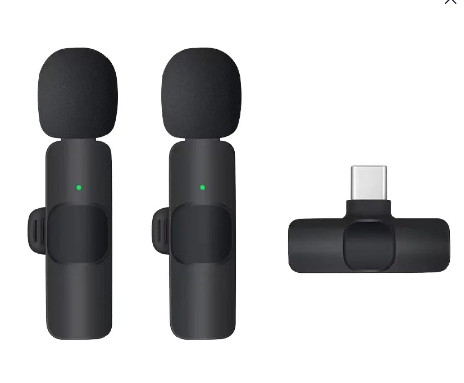 K9 High Quality Dynamic Microphone Wireless Audio Recording Lavalier for Smartphone Camera Omni-Directional Binaural Speakers