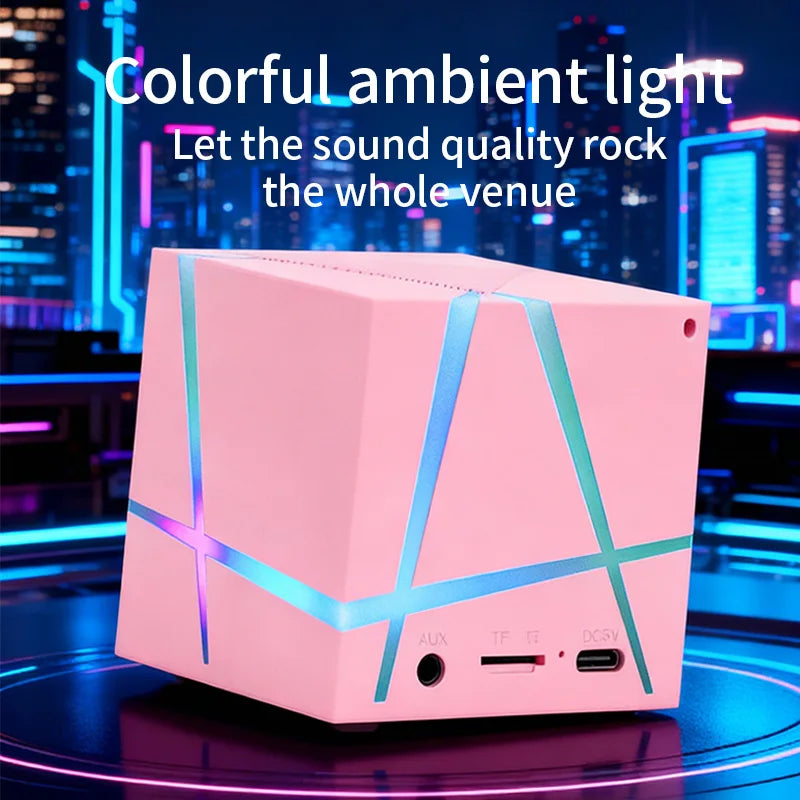 Music Sound 5W Powered Rgb Electronic Gadget Mini Cube Portable Speaker Outdoor Speaker