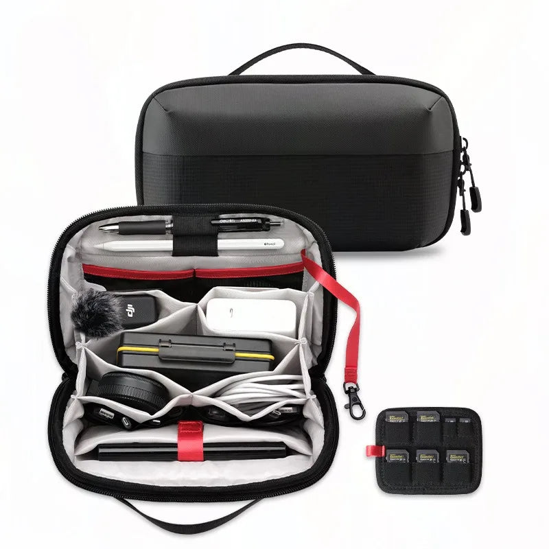 Water-Resistant Portable Tech Pouch Electronic Organizer Travel Case for Airplane Essentials Cable Organizer Bag for On-The-Go