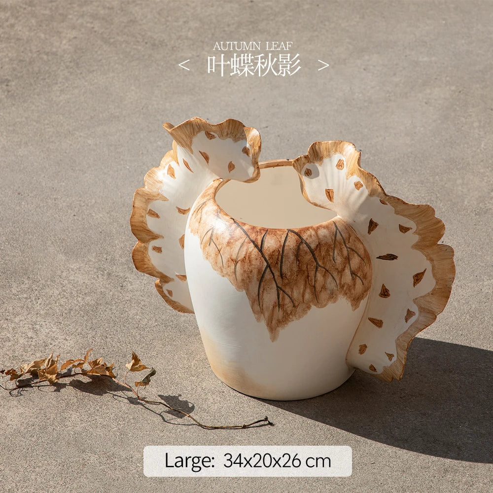 Merlin Living Hand Painting Flower Vase for Home Decor Butterfly Vase Ceramic Decoration Chaozhou Ceramic Factory Wholesale