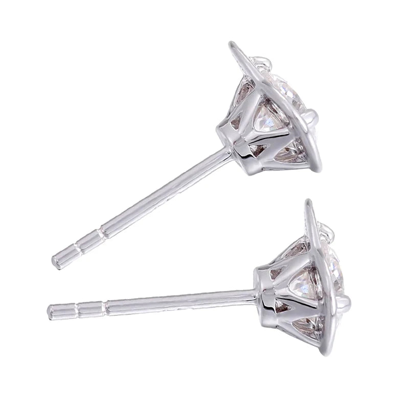 5mm D Color VVS1 Clarity Brilliant 0.5ct Moissanite  Earrings Stud 925 Silver Diamond Earrings Fine Jewelry Custom Wholesale