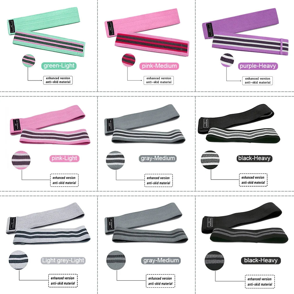 Custom Logo Elastic Yoga Fabric Resistance Bands Unisex Sport Exercise Hip Booty Bands Workout Home Fitness Bands for Home Gym