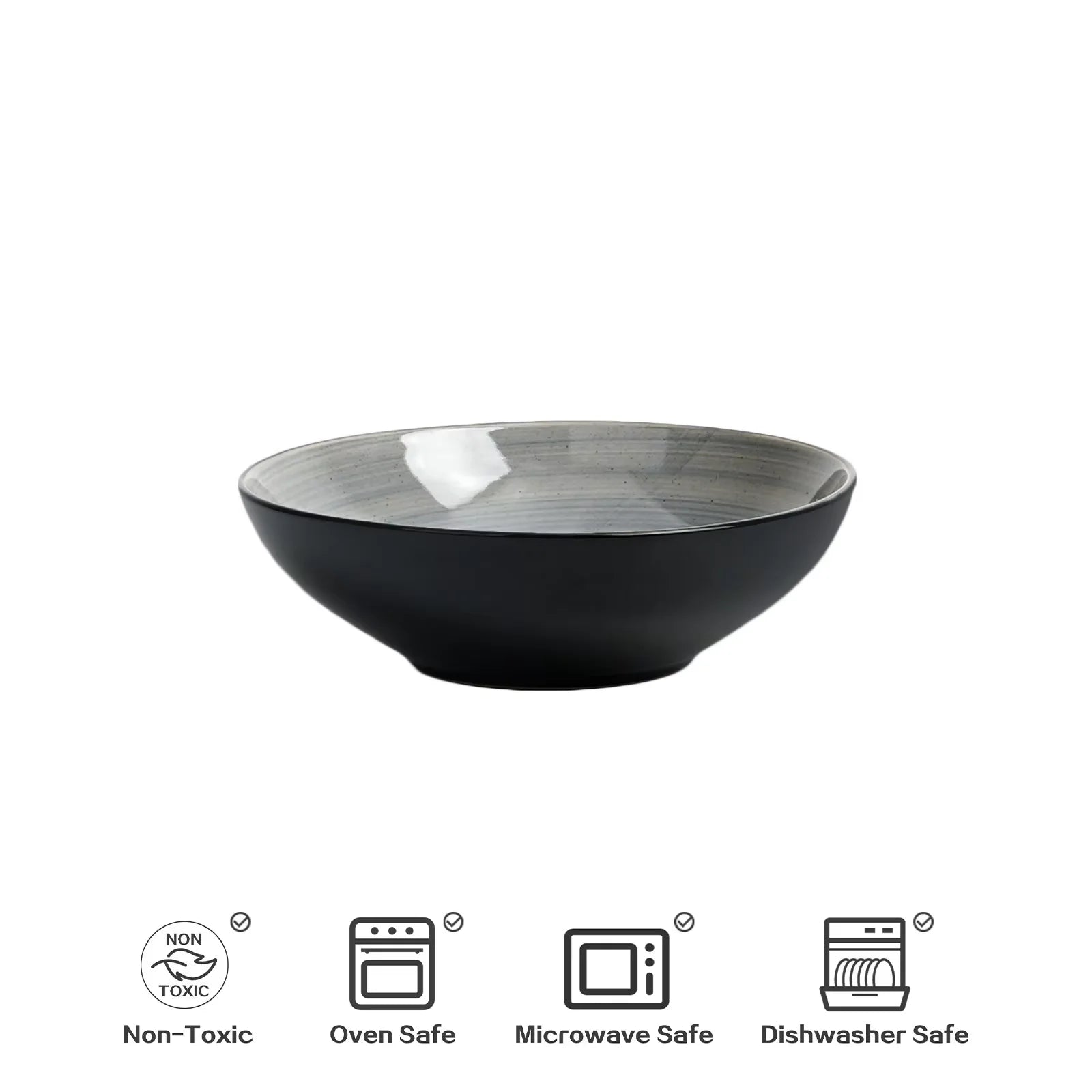 Semtember Promotion Grey Round Western Style Ceramic Plates Unique Design Ceramic Plate Microwave Safe Dinnerware Sets Festival