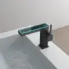 Modern LED White Brass Deck Mounted Electric Basin Single-Hole Water Mixer Tap Digital Temperature Display for Bedroom Bathroom