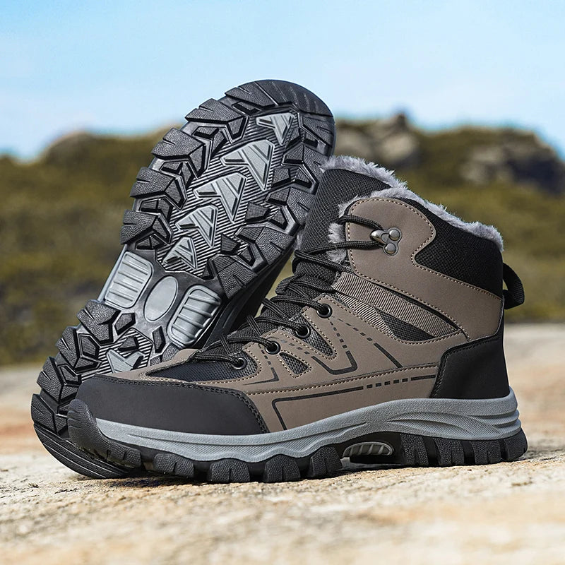 Men's Large Size Outdoor Hiking Boots Casual Sports Shoes with Waterproof and Warm  Comfortable for Winter Sports