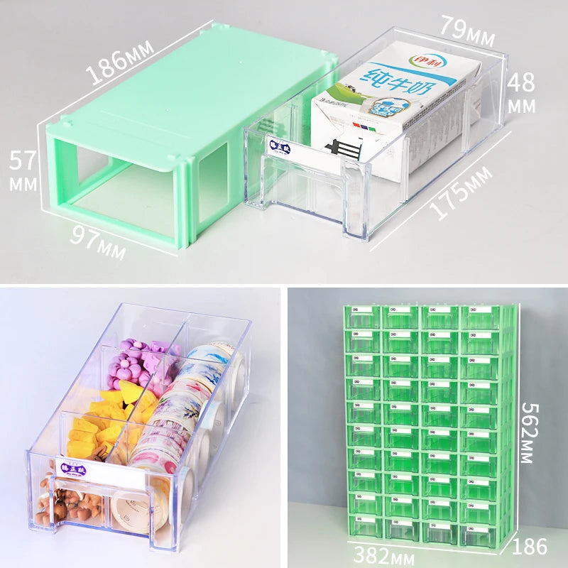 Tengzhengyue 40 Grid Combination Type Plastic Component Box Drawer Type Small Parts and Accessories Classified Storage