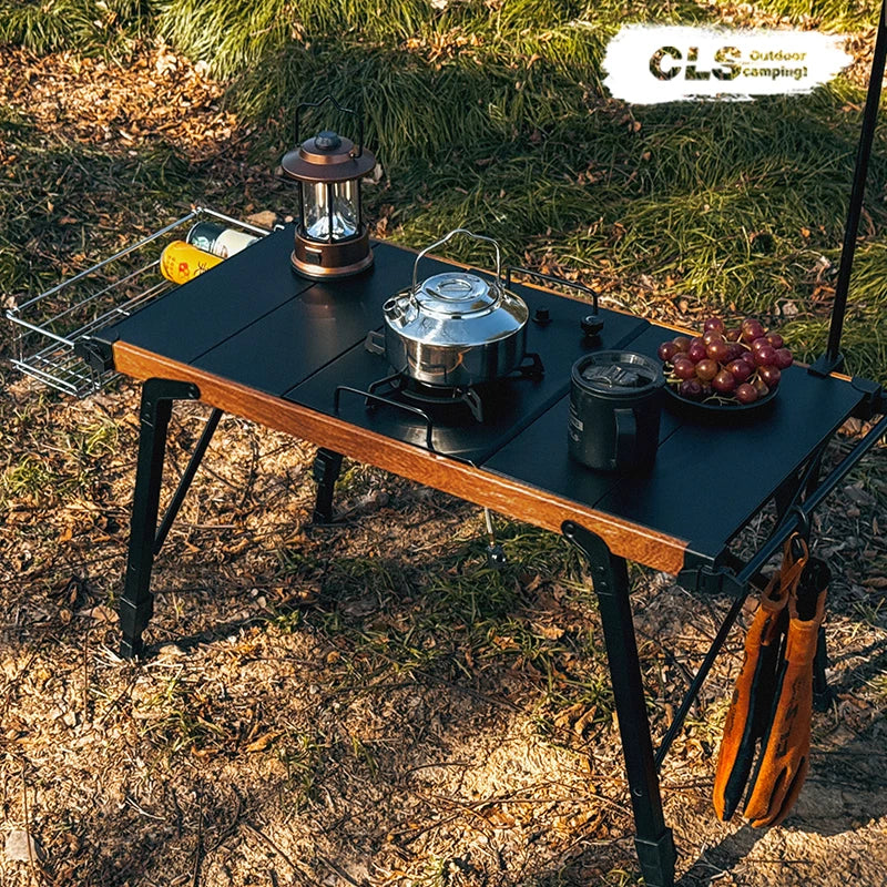 CLS Outdoor IGT Folding Table Camping Portable Picnic Folding BBQ Table Mobile Kitchen Lifting Expanded Aluminum Table