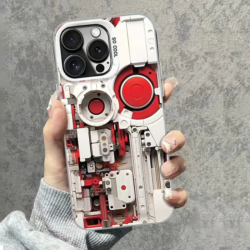 Advanced Mechanical Device for iPhone 16 15 14 13 12 11 Pro Max 7 8 Plus Case Fashion Technology Cool PC Mobile Phone Case