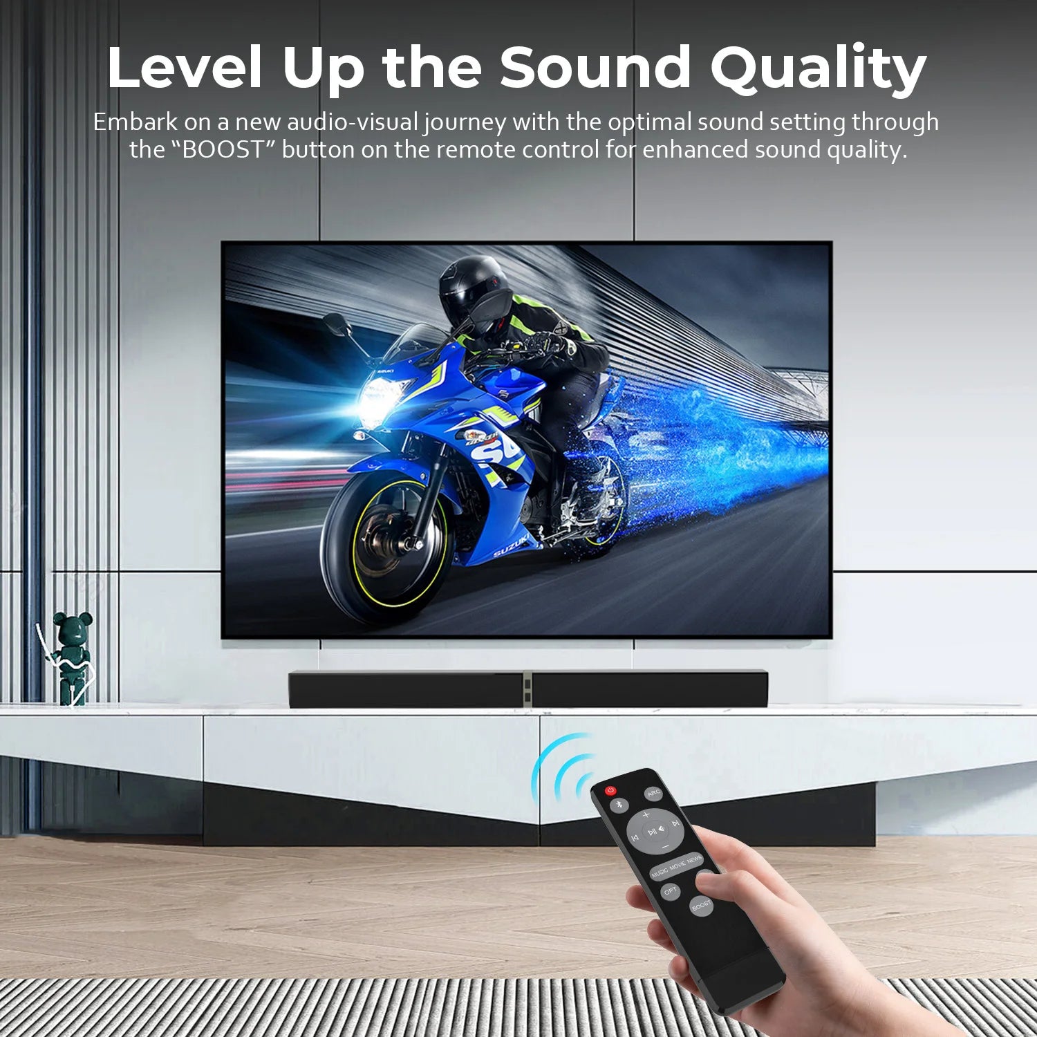 New Home Theater Soundbar for Tv Wireless Speakers Sound Bars for TV with ARC/OPT/AUX/Remote Control
