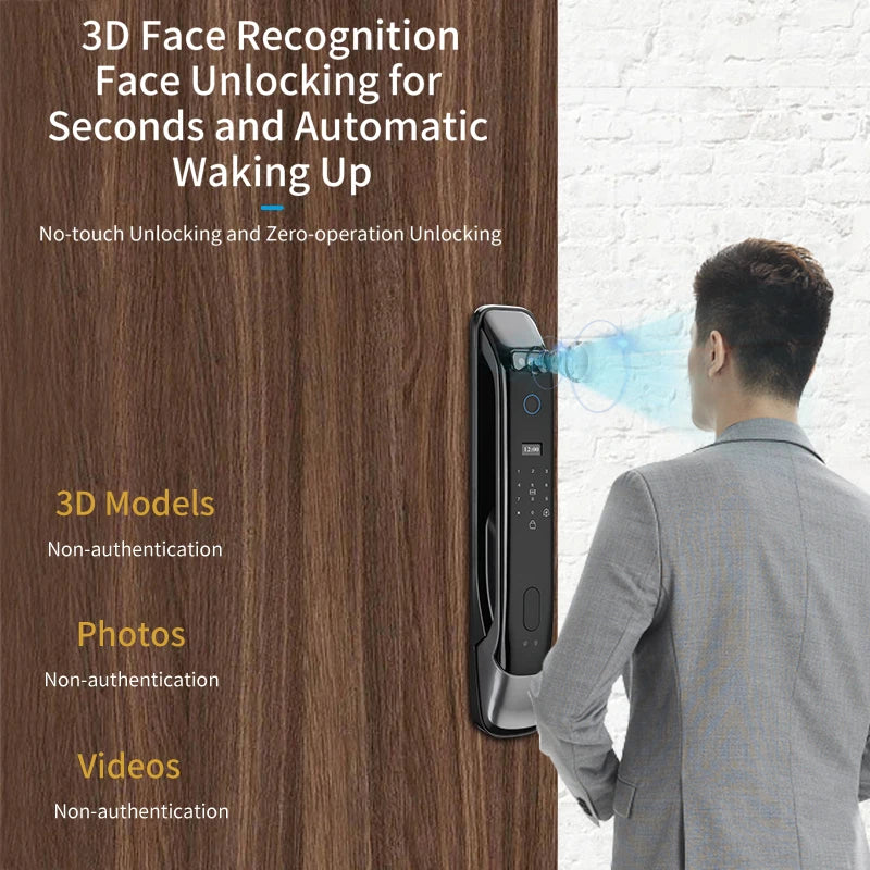 XSDTS DF03XF  3D Face Recognition Tuya Wi-Fi Remote Control Smart Door Lock Security Electronic Digital  Lock for Home Security
