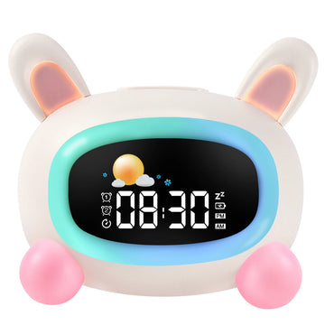 Rechargeable Smart Alarms Lcd Child Clock LED Night Wake-up Lights Usb and Lamps Rabbit Wholesales Table Clocks for Children