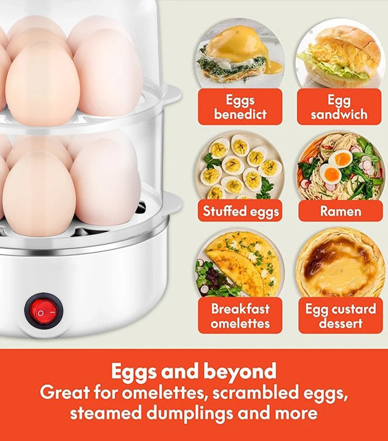 Dual-Layer Microwave Egg Cooker Easy Kitchen Boiler for Boiling Eggs Versatile Tool for Quick and Convenient Cooking