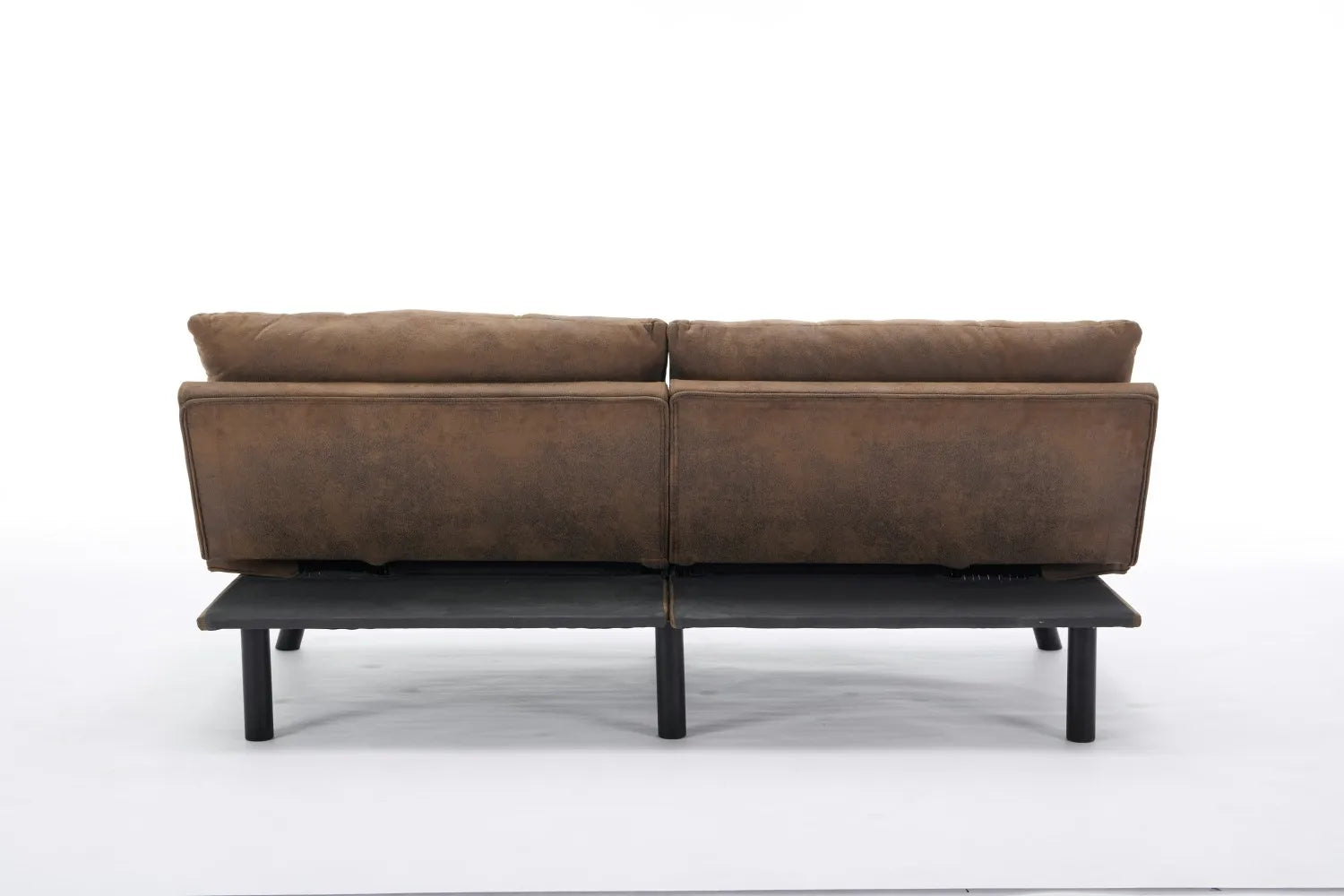 Convertible Folding Sofa Bed 2-Seater Modern Upholstered Sleeper Adjustable Armrests Backrest Modular Space-Saving Twin