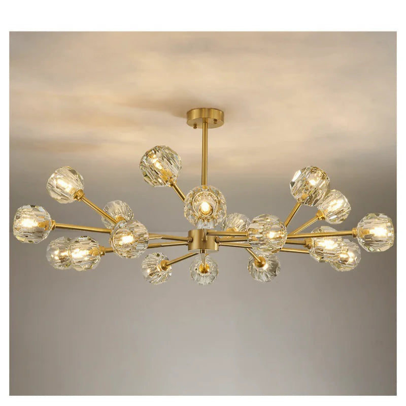 Modern Style Crystal Lamp Shade G9 Led Ceiling Lamp Golden Luxury Dinning Room Bedroom Pendant Light Hotel Restaurant Chandelier