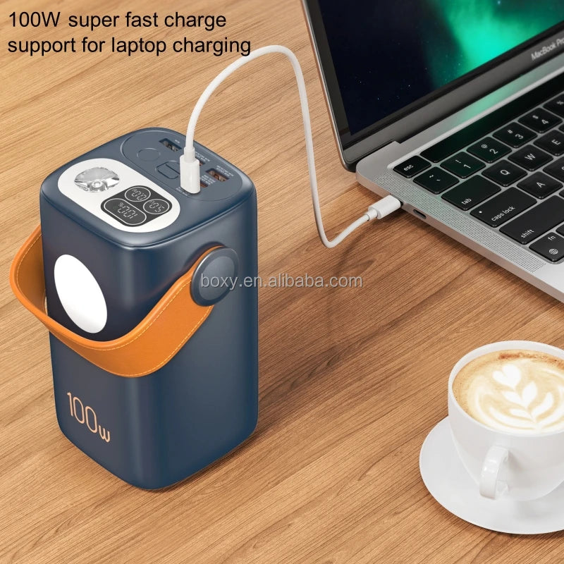 Portable 100W+30W PD+QC Outdoor Laptop Power Bank With Light Large Capacity Super Fast Charging Power Banks 60000mAh for Laptops