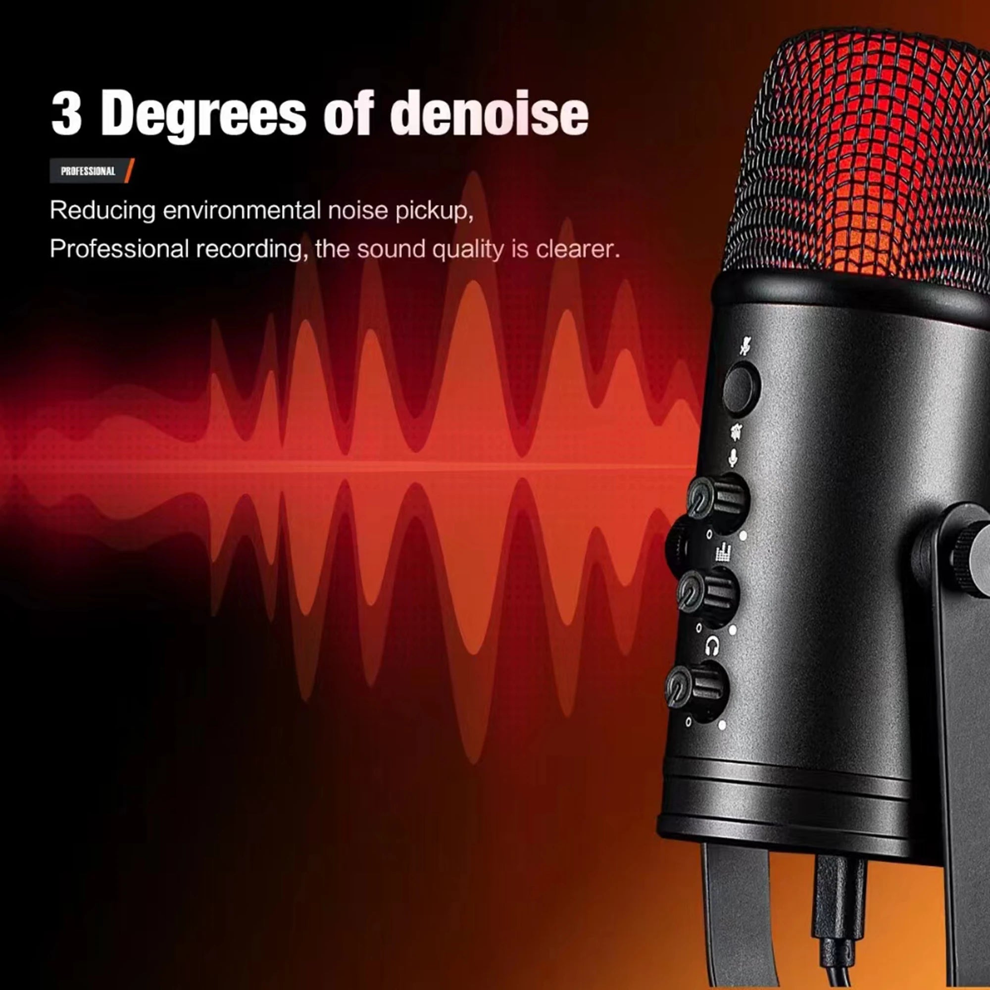 Paulkitson UK300 Professional Dynamic USB Microphone Kit Podcast Equipment for Gaming Other Audio Recording Includes Accessories