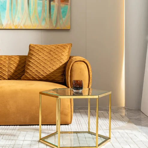 Modern Nordic Style Console Table with Adjustable Height and Easy Cleaning Glass and Stainless Steel for Living Room Hotel Use