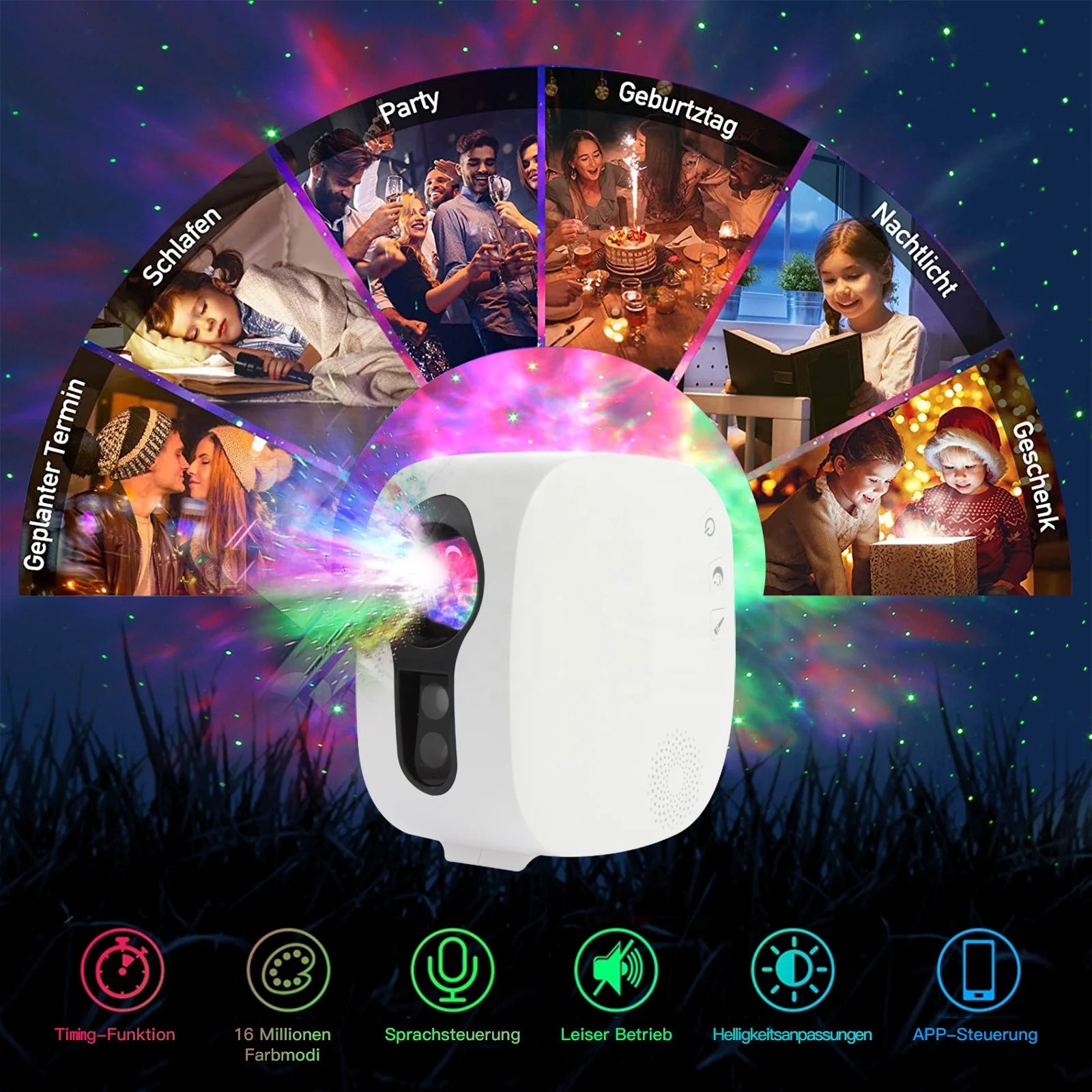 Wifi Smart Star Projector Led Laser galaxy Projector Music Night Light Starry Sky Moon Wireless App Control Decor Table Lamp