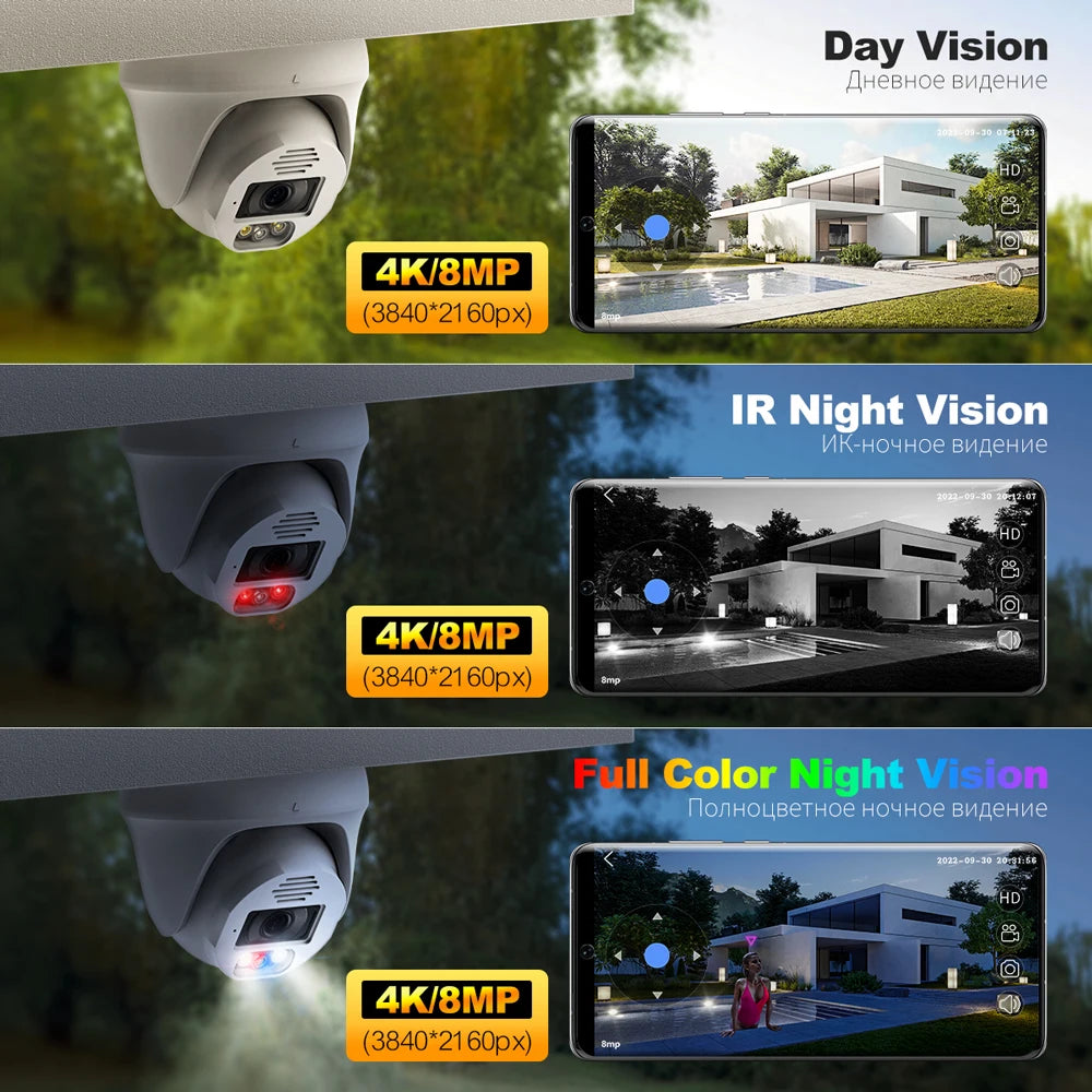 8CH Hd Display Full Color Night Cctv Cameras 8Mp Camera Poe Face Detection Cheap Ip Security Camera System