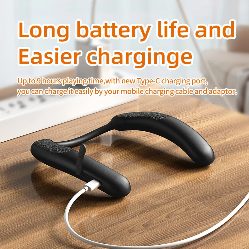 New Fashion Mini Portable Neckband  Wearable Bluetooth Speakers Bluetooth Sound Box Hi-Fi Bass Portable Wireless BT Speaker