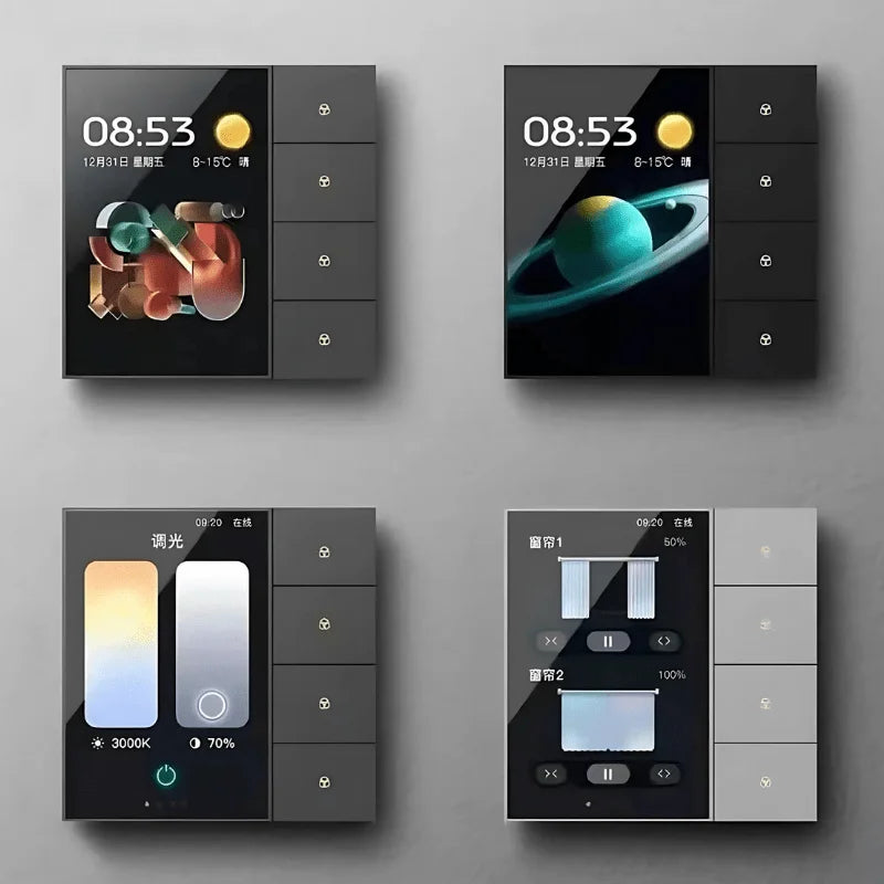 TIANLAI  F3-Pro Zigbee Wireless Luxucry Remote Control Smart Home Light Touch Screent Switch