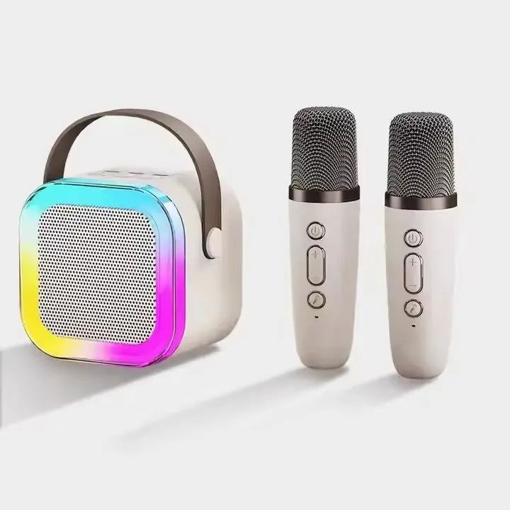 K12 Mini Portable Audio Integrated Microphone Home Singing Karaoke Family Wireless BT Outdoor Portable Speaker with Mics